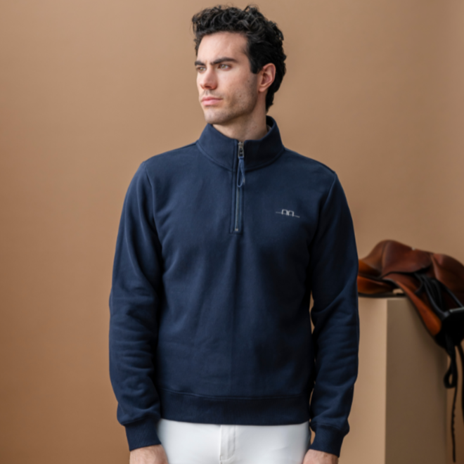 Alessandro Albanese Men's Gabriel Quarter Zip Sweatshirt #colour_core-navy