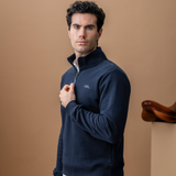 Alessandro Albanese Men's Gabriel Quarter Zip Sweatshirt #colour_core-navy