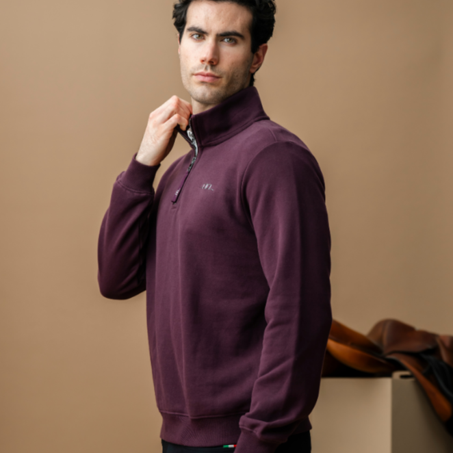Alessandro Albanese Men's Gabriel Quarter Zip Sweatshirt #colour_primatova