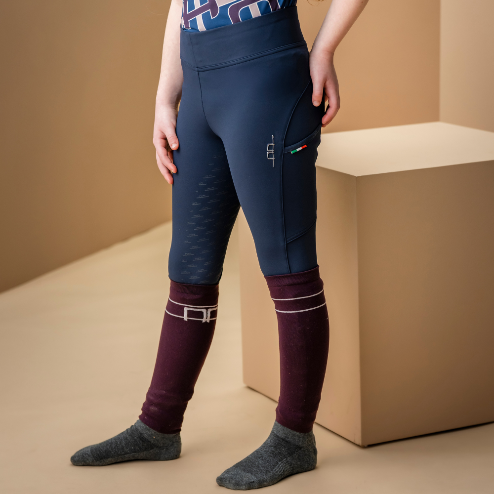 Alessandro Albanese Children's Alba Brushed Riding Tights #colour_core-navy