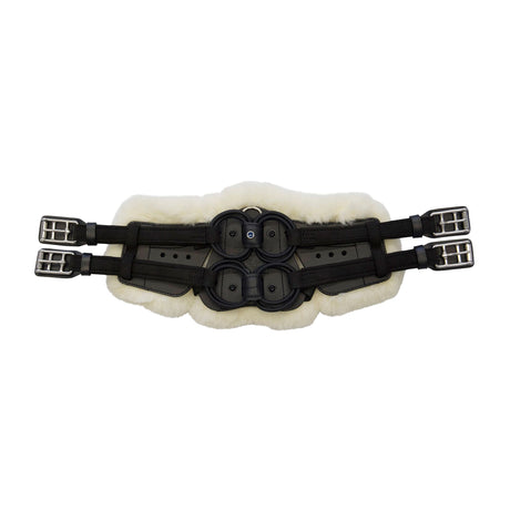 Stubben Equi-Soft® Saddle Girth with Cover - Black #colour_lambskin-ecru-white