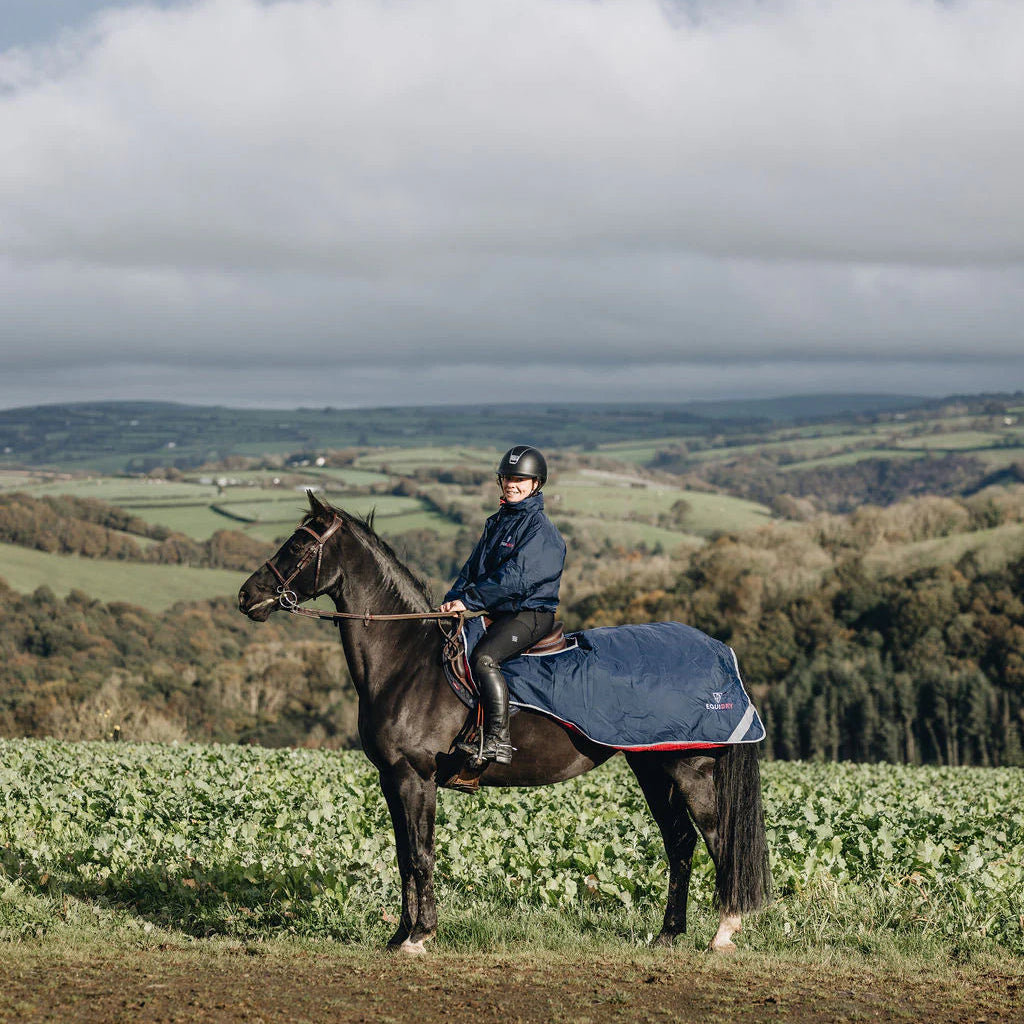 EQUIDRY Women's Thin Fleece Shortie #colour_navy-raspberry