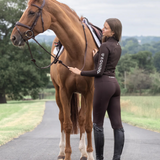 EQUIDRY Women's Water Repellent Leggings #colour_brown-white