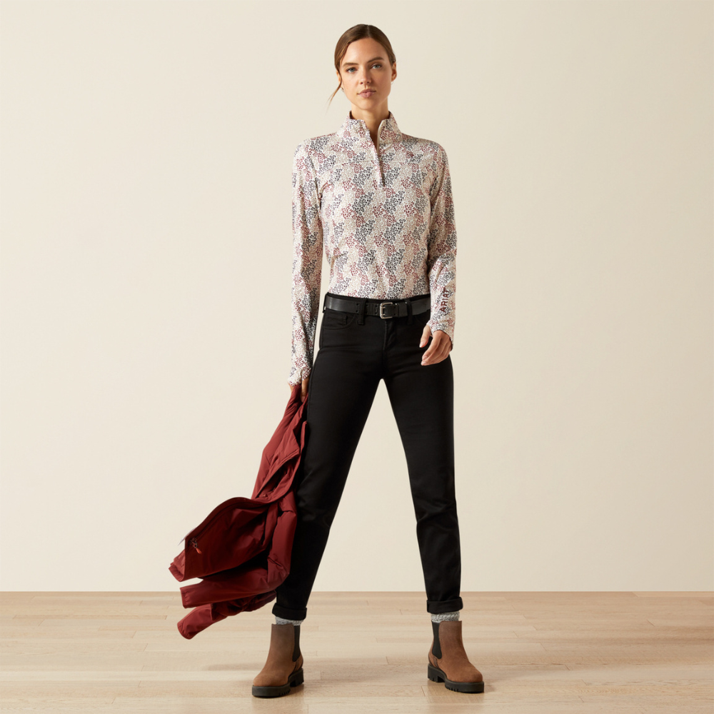 Ariat Women's Lowell 3.0 1/4 Zip Baselayer #colour_leafy-print