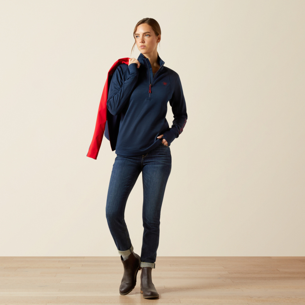 Ariat Women's Team EQ 1/2 Zip Pullover #colour_navy