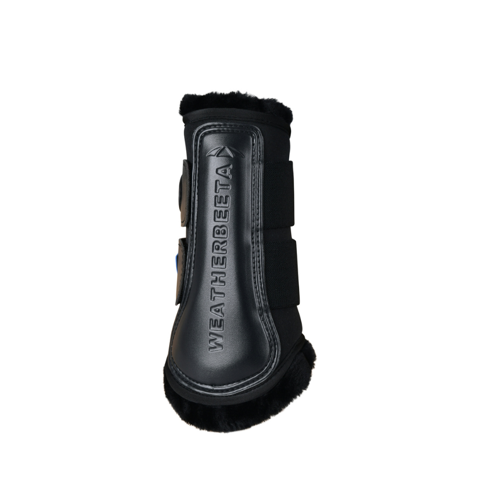Weatherbeeta Tough-Tec Comfy Fleece Brushing Boots #colour_black-black