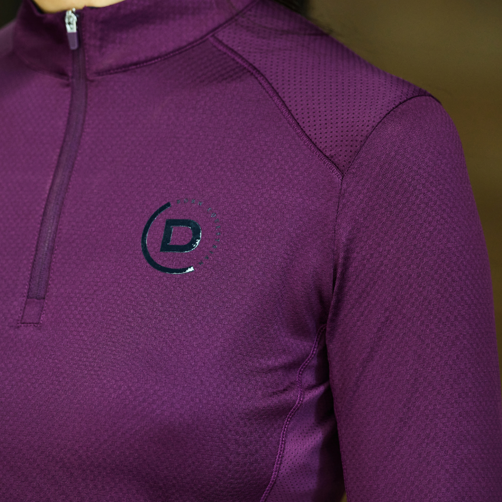 Dublin Ladies Breathable Long Sleeve Riding Top #colour_purple-violet