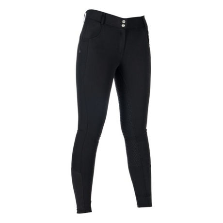 HKM Children's Silicone Full Seat Riding Breeches -Ari Mid Rise- #colour_black