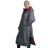 EQUIDRY Women's Thick Fleece Evolution Fixed Hood #colour_grey-peacock-pink