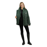 EQUIDRY Women's Thin Fleece Shortie #colour_black-forest-green