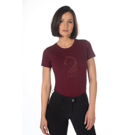 HKM Women's T-Shirt -Livigno Horse Head- #colour_bordeaux