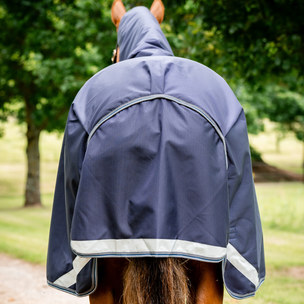 Horseware Ireland Rambo Duo Ripstop 100g Plus Turnout Bundle (100g + 200g) #colour_navy-thunderstorm-grey-silver