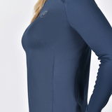 Dublin Ladies Breathable Long Sleeve Riding Top #colour_navy