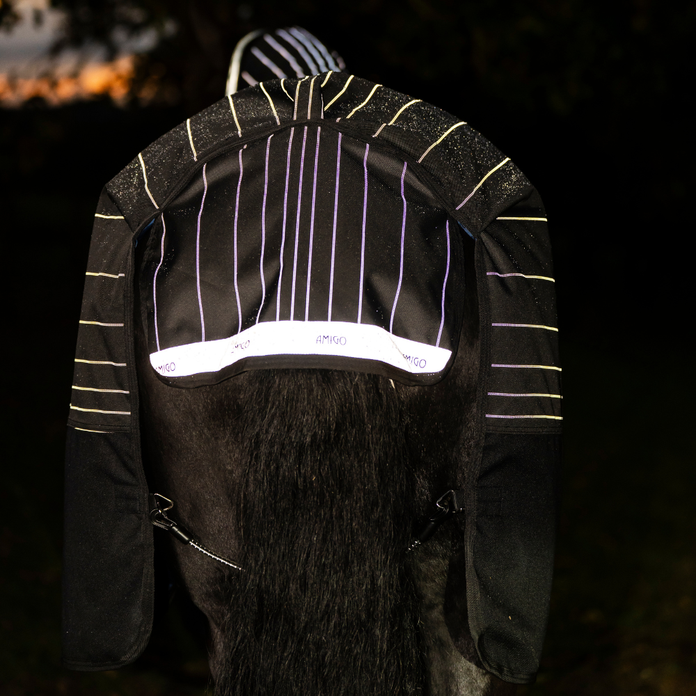 Horseware Ireland Amigo 1200D FieldSafe Reflectech Plus 100g Turnout Rug #colour_black-reflective-black