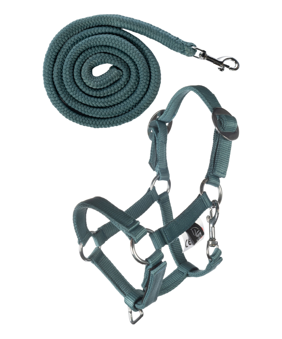 HKM Head Collar and Lead Rope -Hobby Horsing Basic- #colour_turquoise