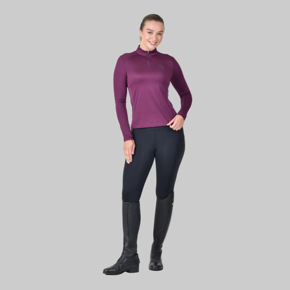 Dublin Ladies Breathable Long Sleeve Riding Top #colour_purple-violet