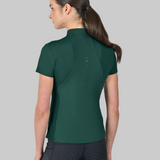 Dublin Ladies 1/4 Zip Breathable Short Sleeve Top #colour_dark-emerald-green