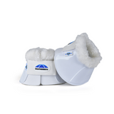 Weatherbeeta Tough-Tec Impact Fleece Trim Bell Boots #colour_white-white