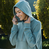 Dublin Ladies 1/4 Zip Hooded Fleece Pullover #colour_washed-teal