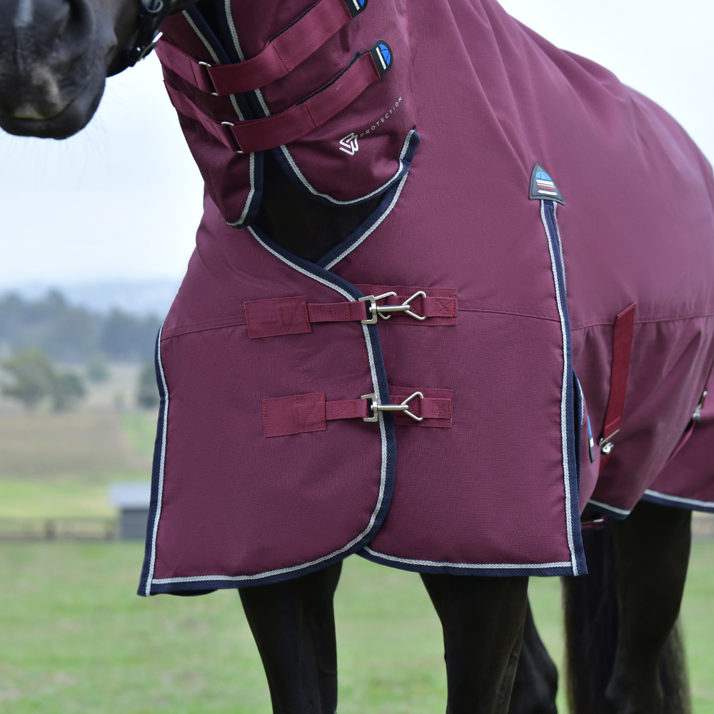 Weatherbeeta Comfitec Essential 360G Combo Turnout #colour_burgundy-navy