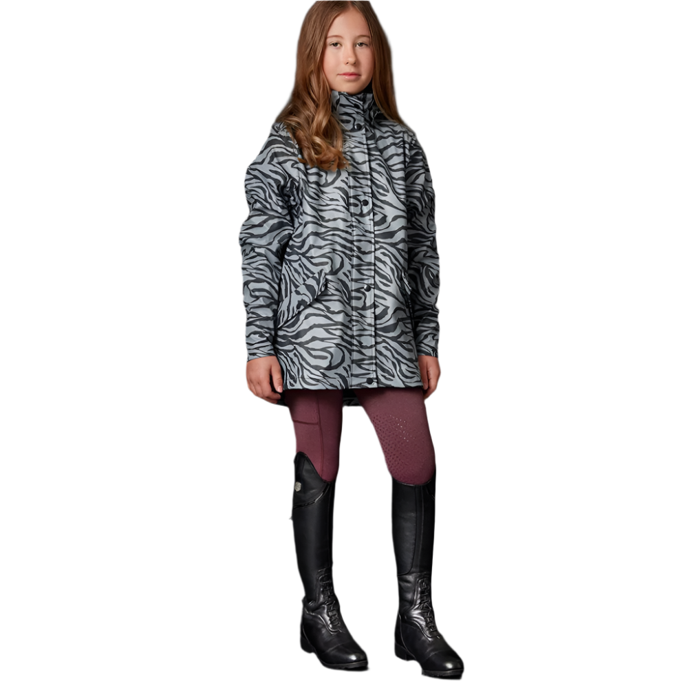 Mountain Horse Children's Drops Rain Coat #colour_black-grey