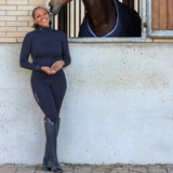 EQUIDRY Women's Water Repellent Leggings #colour_black-lilac