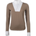 HKM Women's Long Sleeve Competition Shirt -Virginia- #colour_taupe