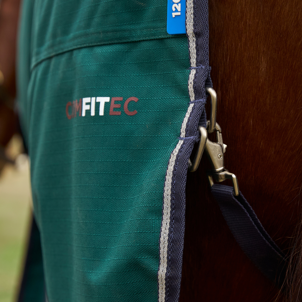 Weatherbeeta Comfitec Plus Dynamic 220G High Neck Turnout #colour_forest-green-navy