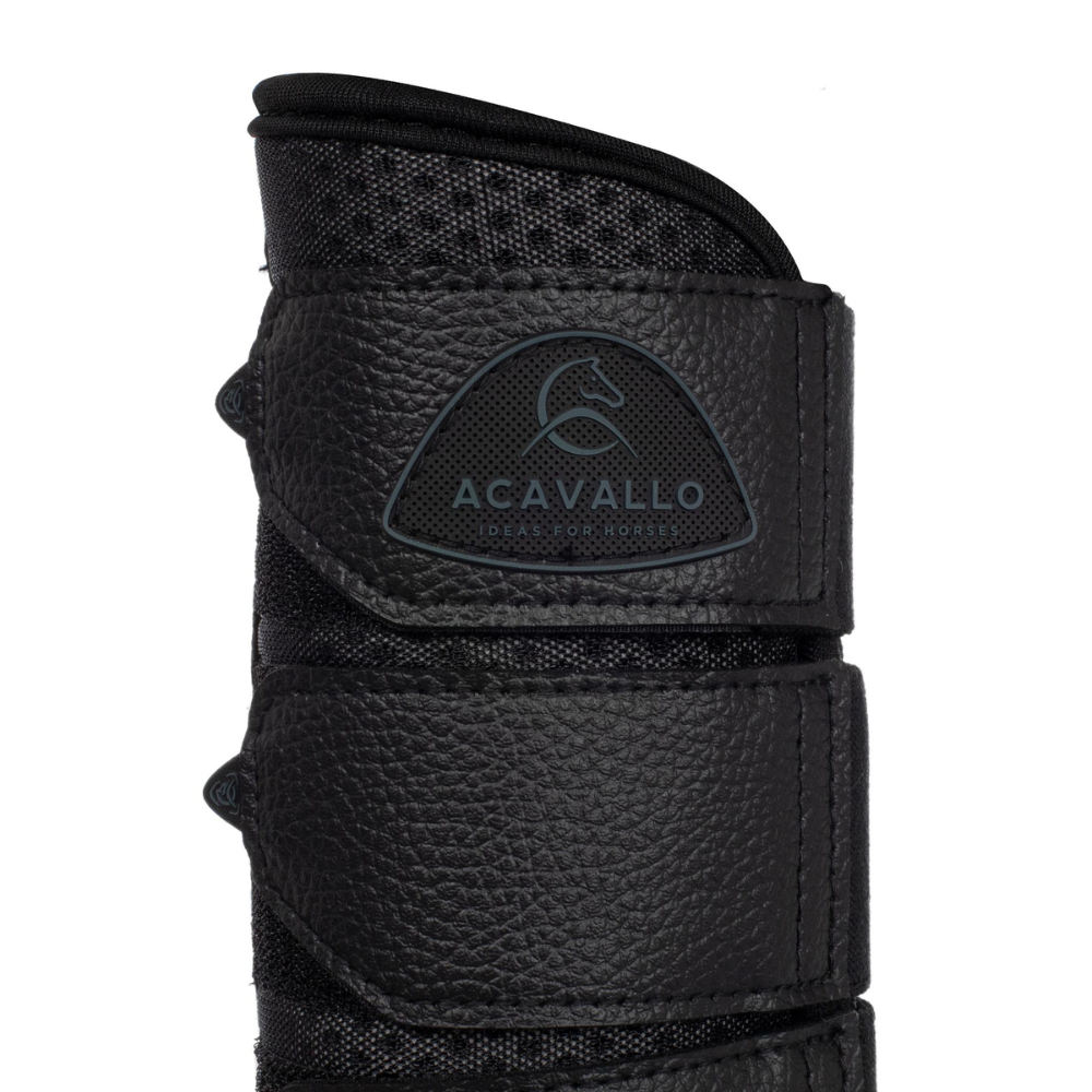 Acavallo Hind Brushing Boots Perforated Neoprene #colour_black