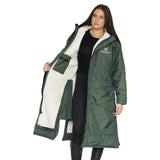 EQUIDRY Women's Thick Fleece Evolution Fixed Hood #colour_black-forest-green-cream