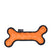 Mountain Paws Rubber Bone Dog Toy #colour_orange