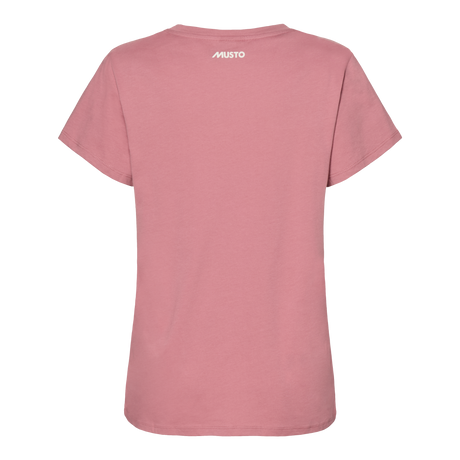 Musto Women's Original V Neck Short Sleeved T-Shirt #colour_pink-chalk