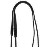 Acavallo Tubular Reins Leather & Rubber #colour_black