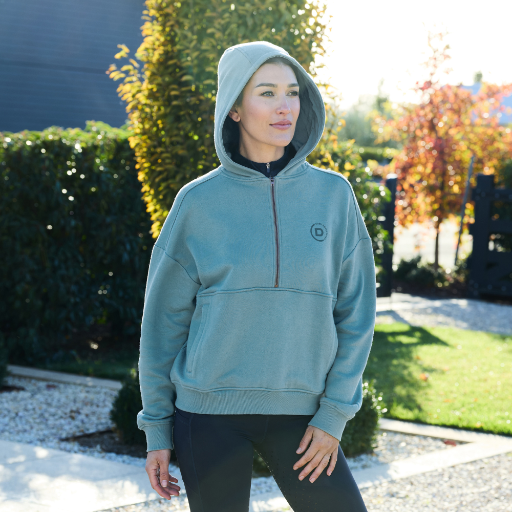 Dublin Ladies 1/4 Zip Hooded Fleece Pullover #colour_washed-teal