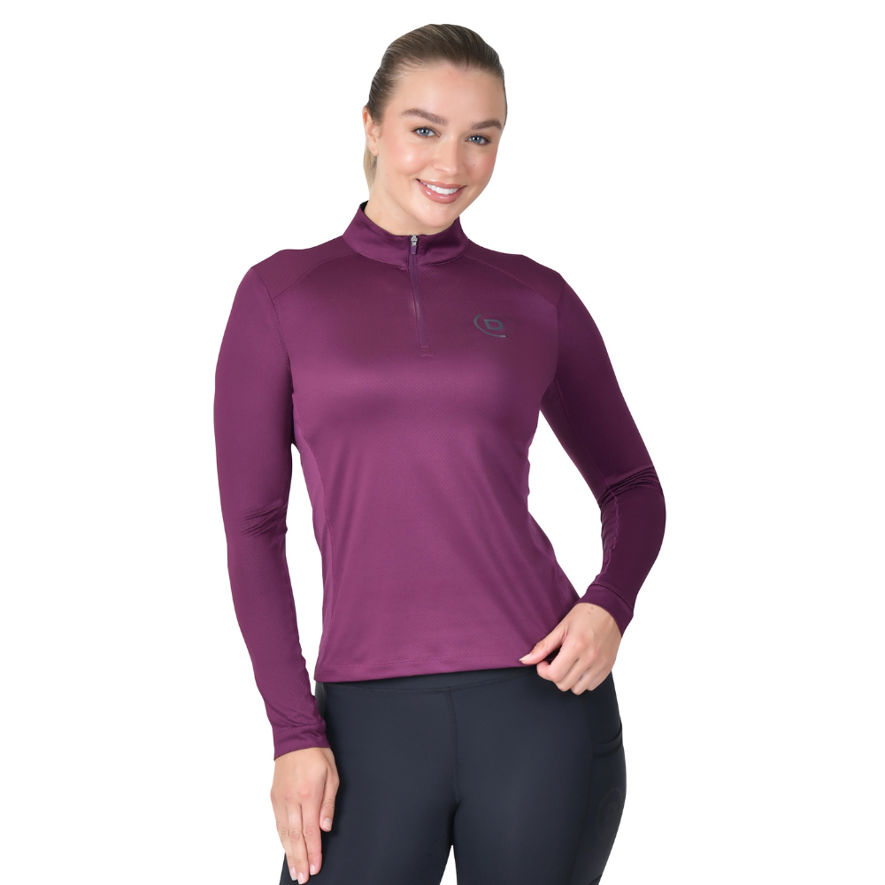 Dublin Ladies Breathable Long Sleeve Riding Top #colour_purple-violet