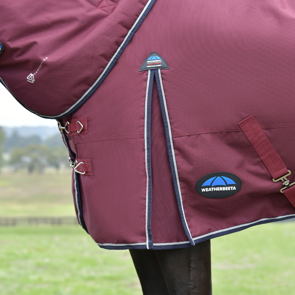 Weatherbeeta Comfitec Essential 50G Detach-A-Neck Turnout #colour_burgundy-navy