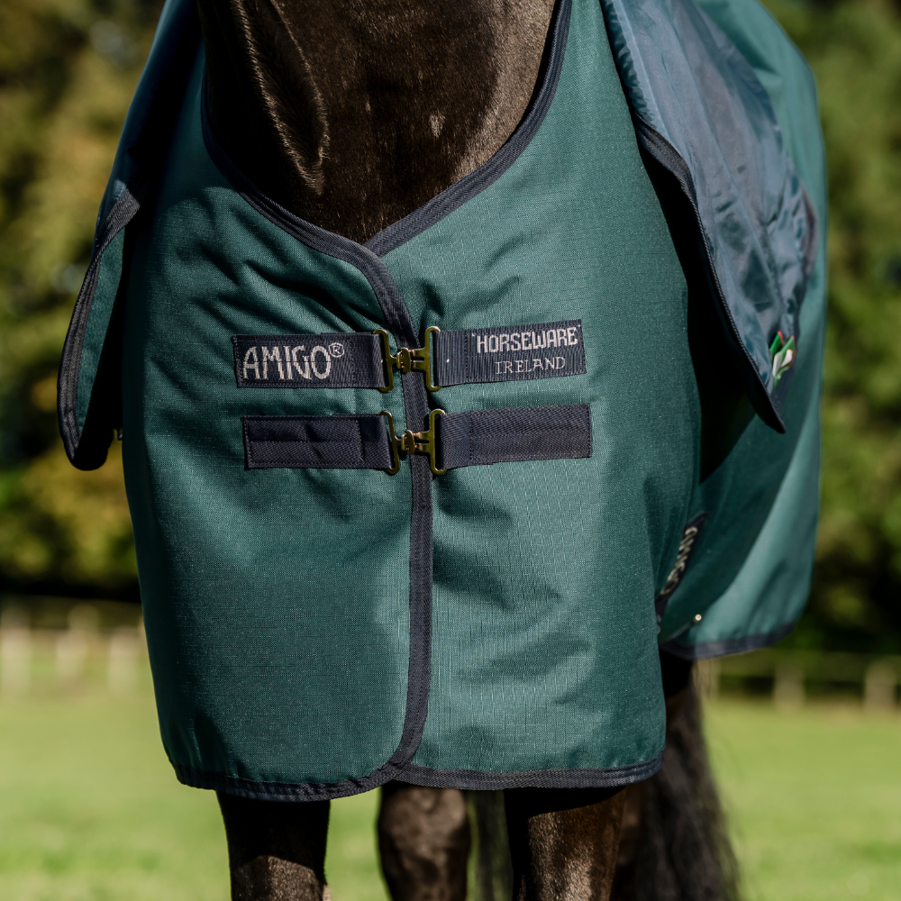 Horseware Ireland Amigo Ripstop 900 Plus 200g #colour_dynasty-green-navy-silver