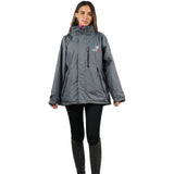 EQUIDRY Women's Thin Fleece Shortie #colour_grey-peacock-pink