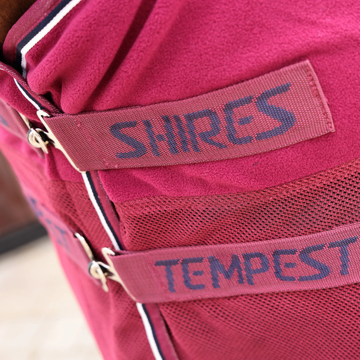 Shires Tempest Original Fleece/Mesh Cooler Rug #colour_maroon