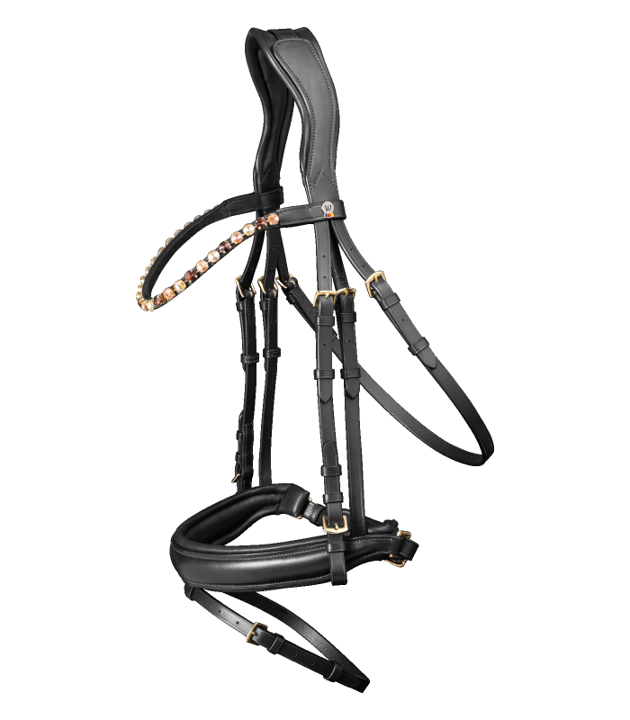 Waldhausen X-Line Goldheart Bridle #colour_black