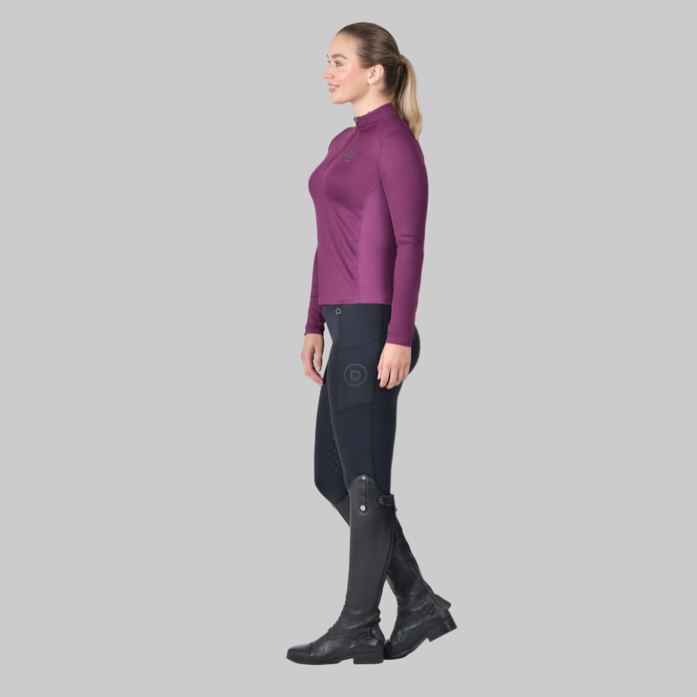 Dublin Ladies Breathable Long Sleeve Riding Top #colour_purple-violet