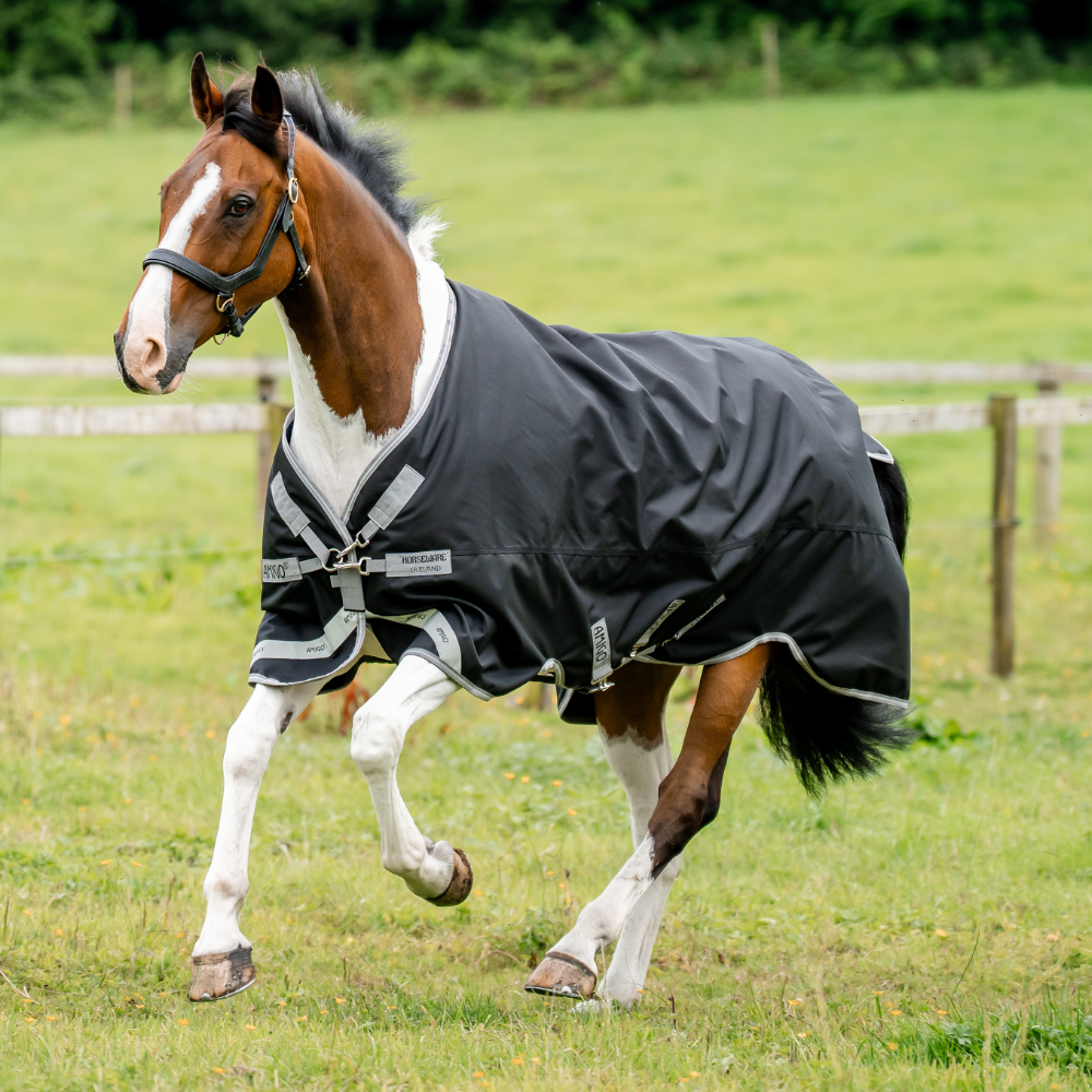 Horseware Ireland Amigo 1200D 0g Turnout Rug #colour_black-titanium-grey-silver