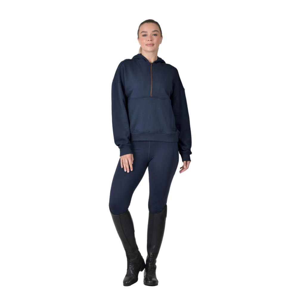 Dublin Ladies 1/4 Zip Hooded Fleece Pullover #colour_navy