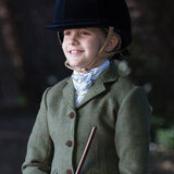 Equetech Claydon Tweed Junior Jacket #colour_green-herringbone