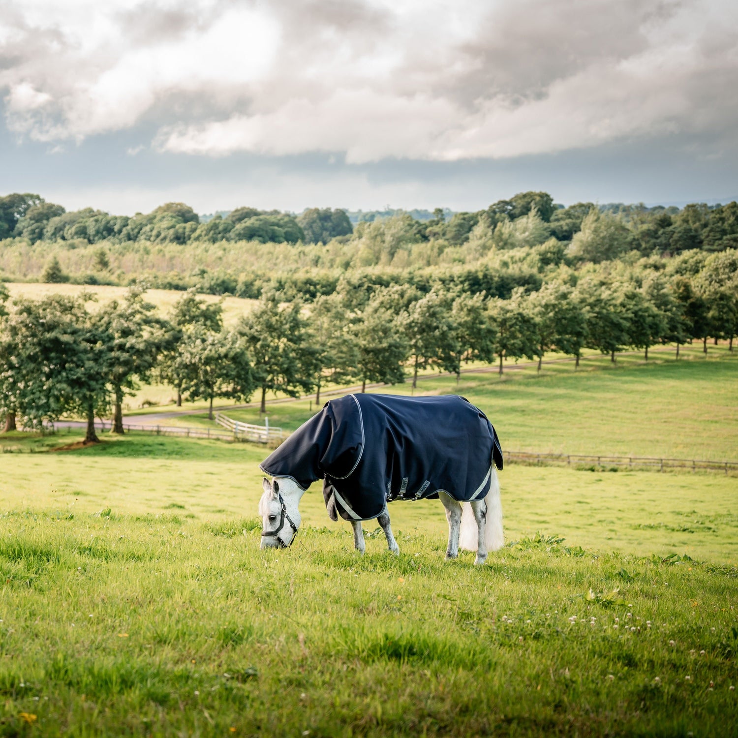 Horseware Ireland Rambo Supreme 1680D Turnout Plus 50g #colour_navy-thunderstorm-grey-silver