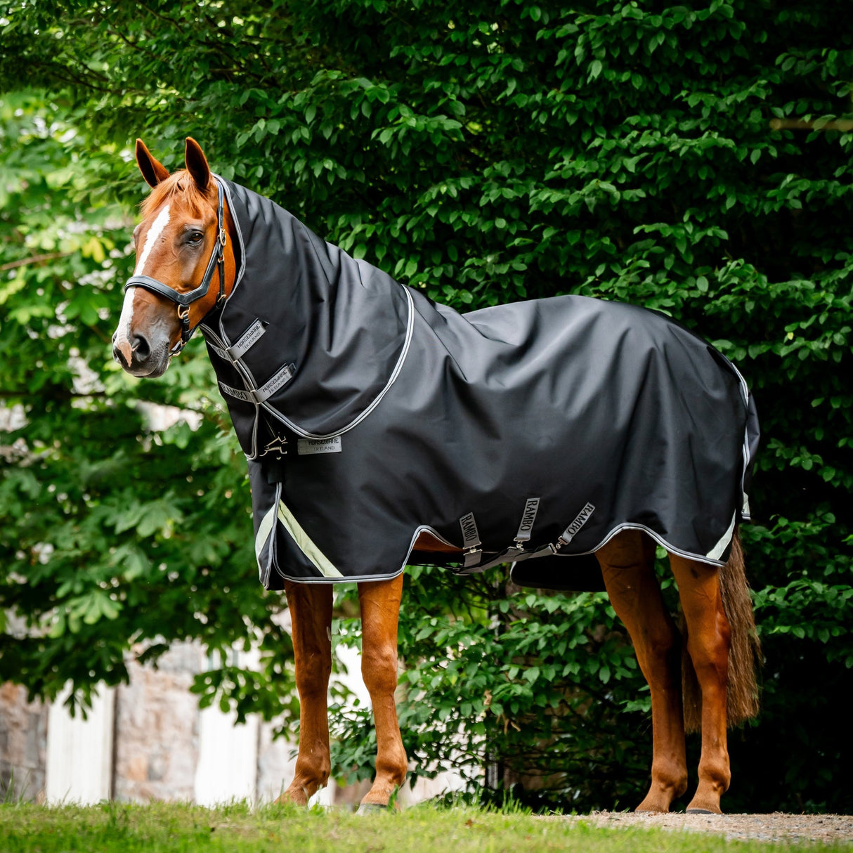Horseware Ireland Rambo Supreme 1680D Turnout Plus 0g #colour_black-thunderstorm-grey-silver