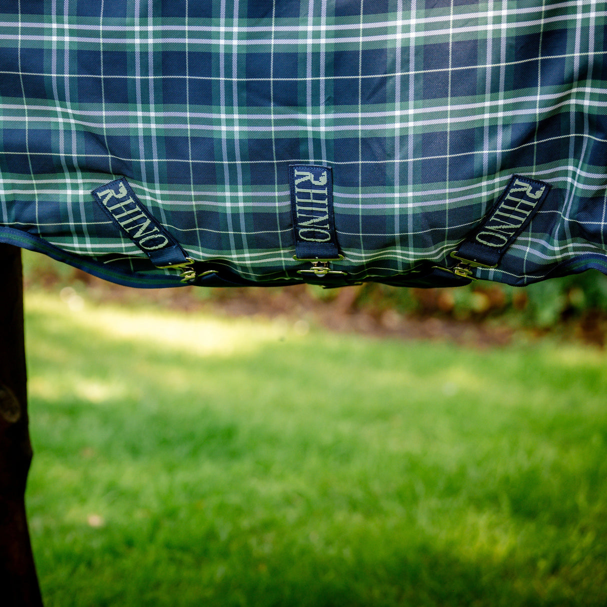 Horseware Ireland Rhino Wug 0g Turnout Rug #colour_hunter-check-navy-green