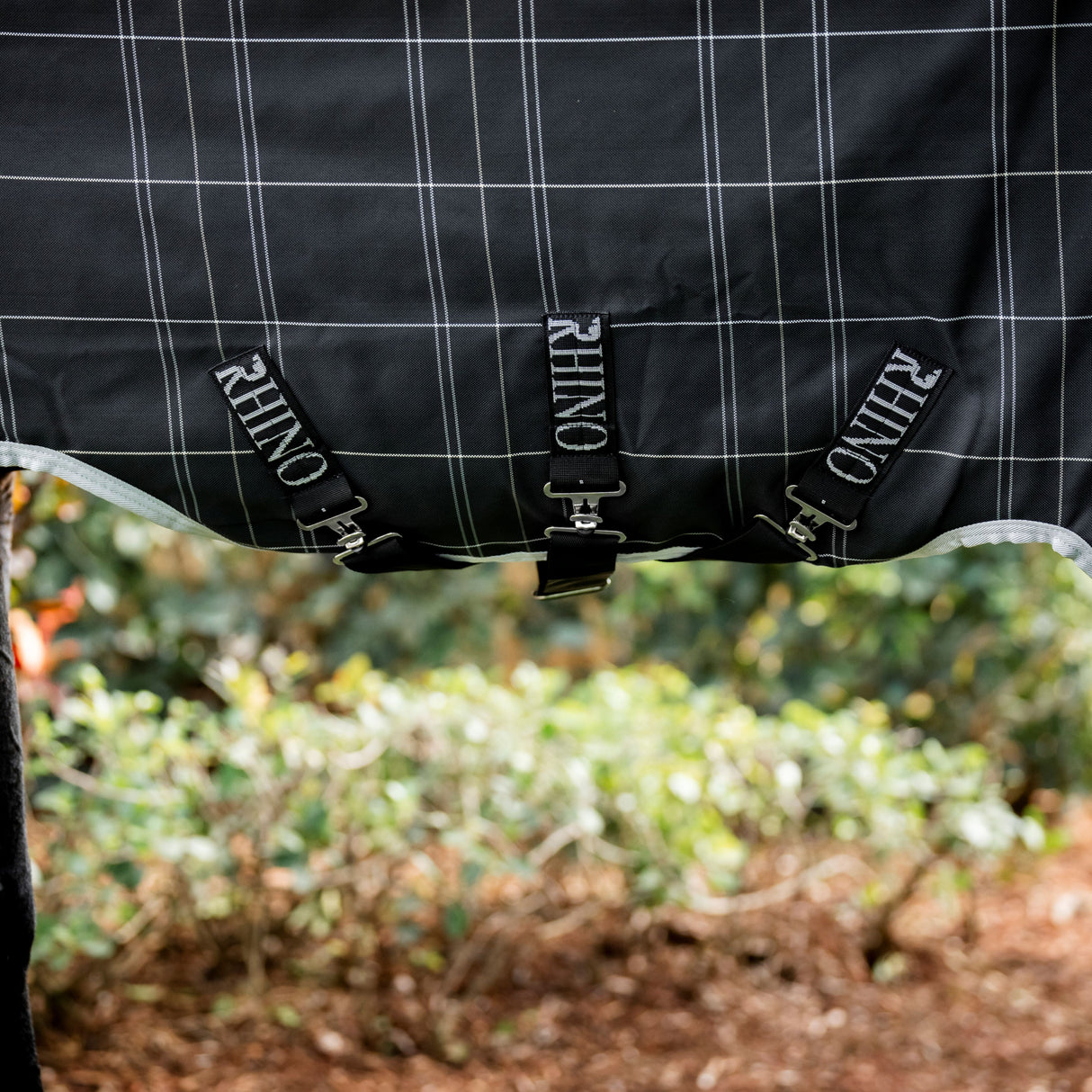 Horseware Ireland Rhino Wug 0g Turnout Rug #colour_black-grey-white-check-grey