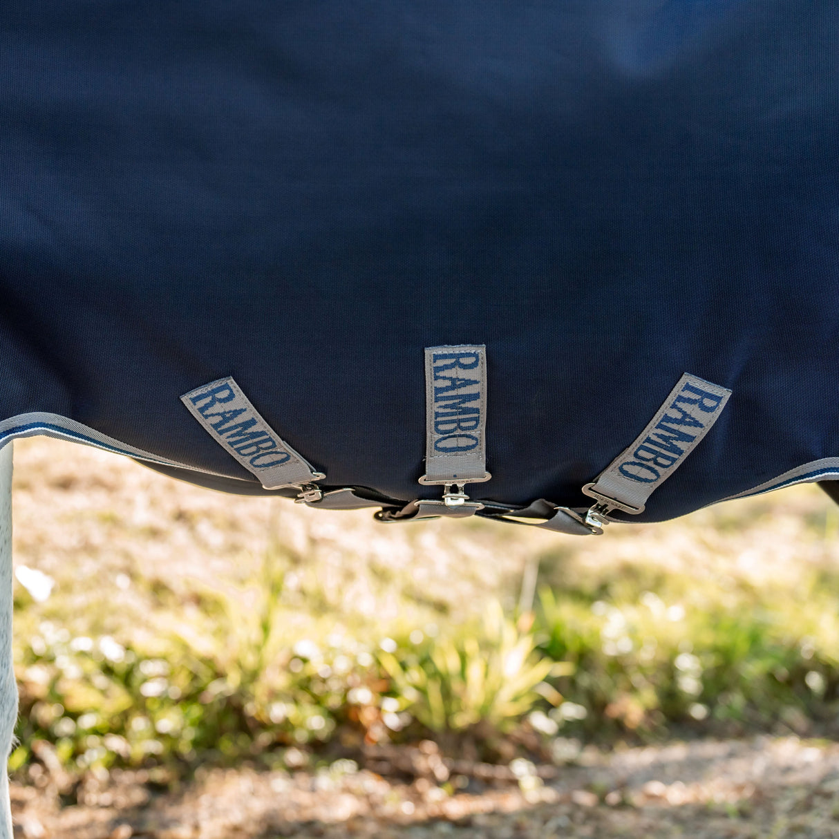 Horseware Ireland Rambo 1680D 50g Turnout Rug #colour_navy-thunderstorm-grey-silver