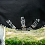 Horseware Ireland Rambo 1680D 250g Vari-Layer Turnout Rug #colour_black-thunderstorm-grey-silver